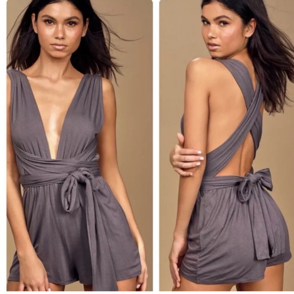 NWT Lulus Women's Any Way You Want Me Dusty Purple Convertible Romper